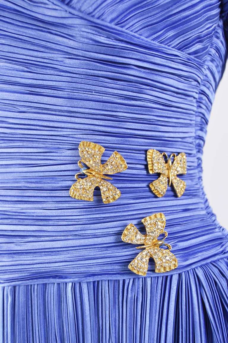 George F Couture Vintage Fortuny Pleated Blue Evening Dress at 1stDibs | george f couture dress, george evening dresses, george couture George F Couture Vintage Fortuny Pleated Blue Evening Dress at 1stDibs | george f couture dress, george evening dresses, george couture