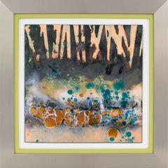 Modernist Abstract Judaica Enamel Panel Painting Artwork by George Welch