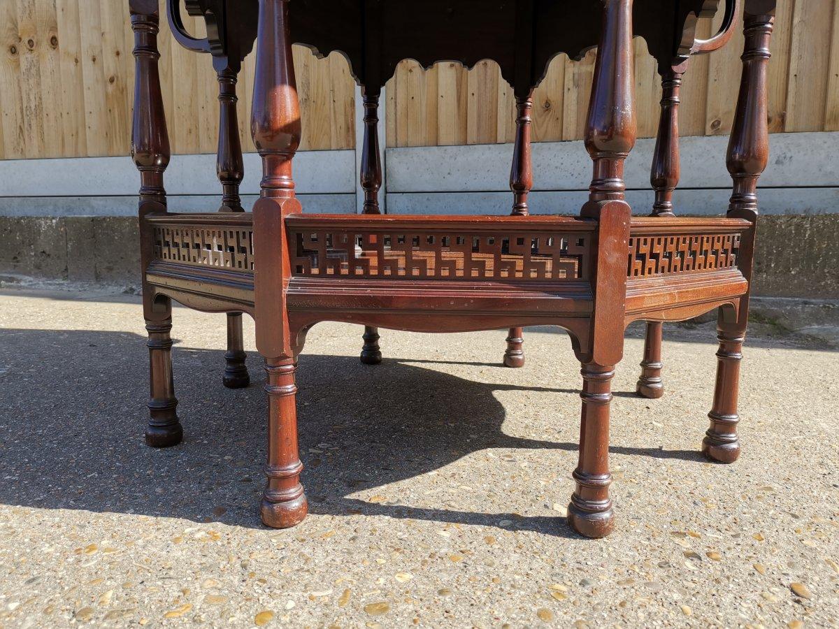 George Faulkner Armitage. an Anglo-Japanese Octagonal Mahogany Center Table For Sale 4