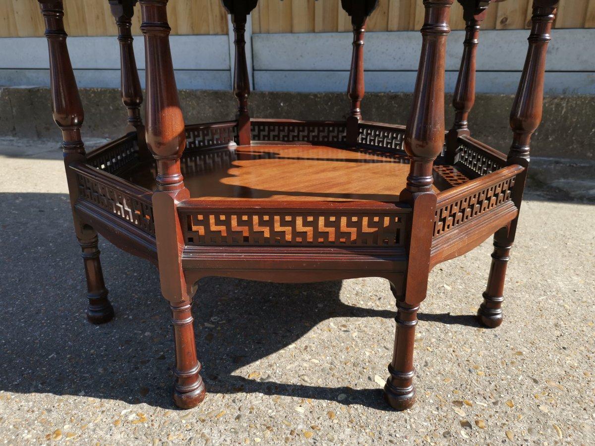George Faulkner Armitage. an Anglo-Japanese Octagonal Mahogany Center Table For Sale 5