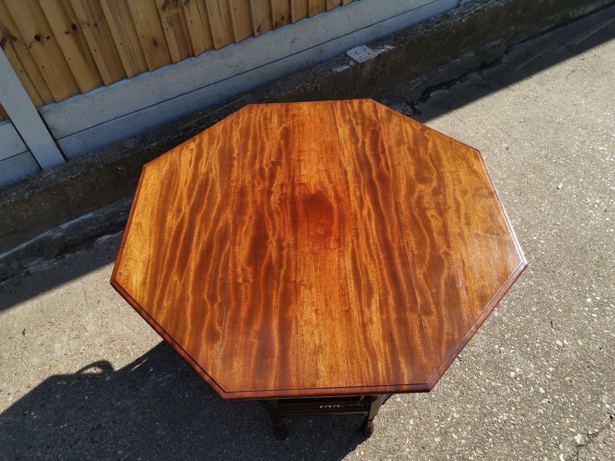 Anglo-Japanese George Faulkner Armitage. An Aesthetic Movement Octagonal Mahogany Center Table For Sale