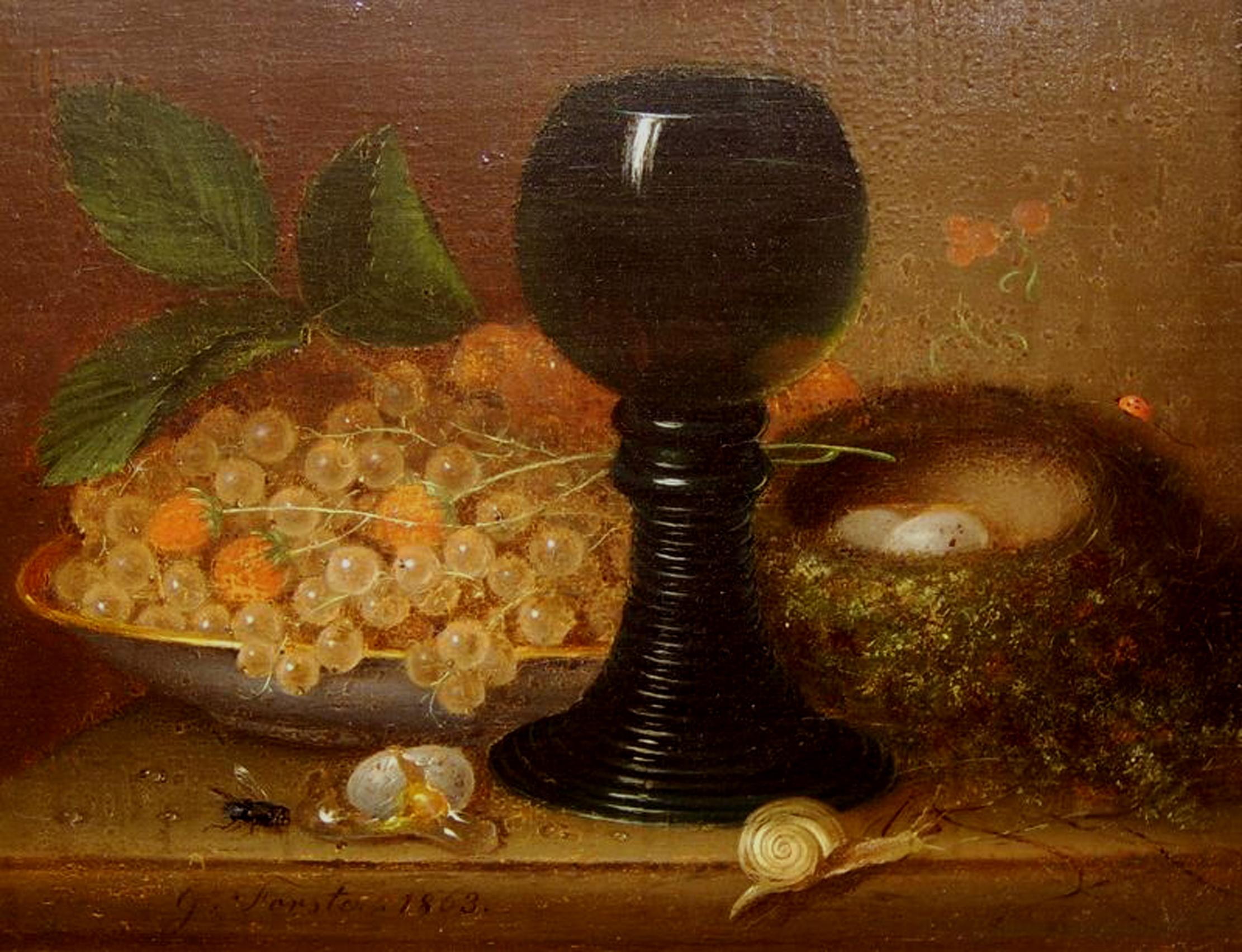 Still Life, 1863 - Painting by George Forster