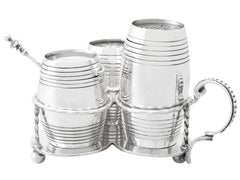 George Fox Victorian English Sterling Silver Cruet Set