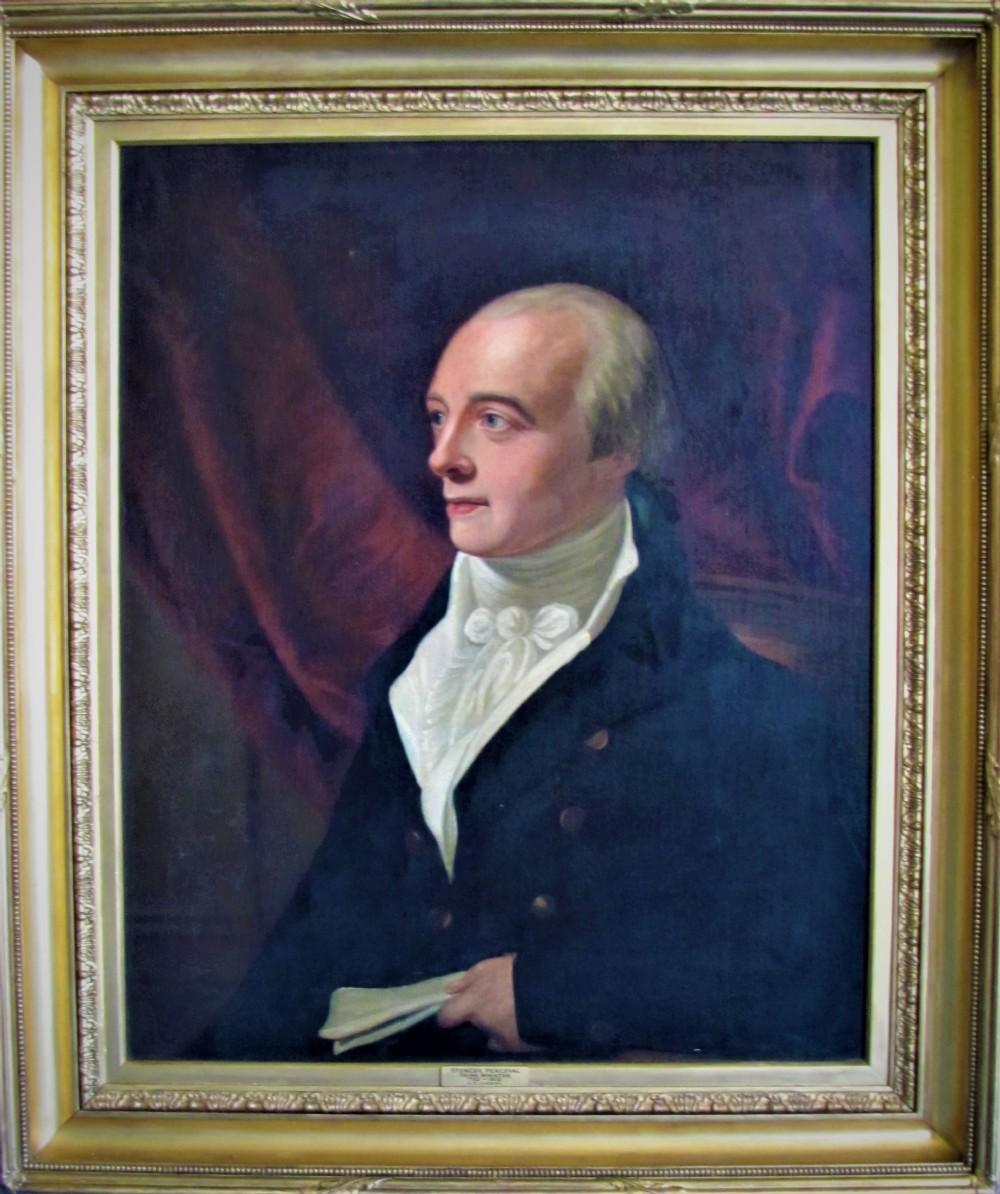 19th century  Portrait Spencer Perceval Attributed To George Francis joseph  - Black Portrait Painting by George Francis Joseph