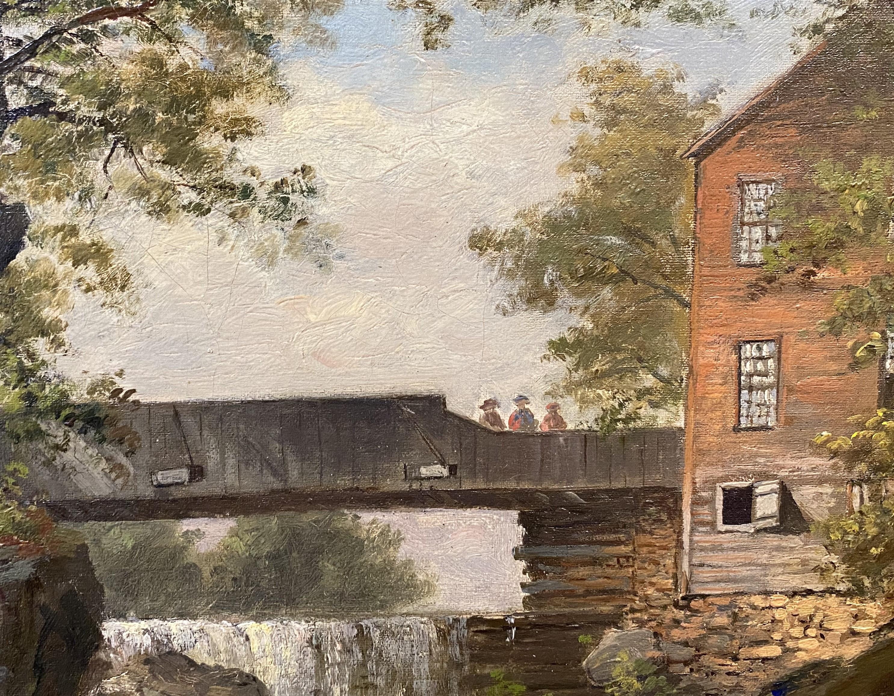 Eine schöne impressionistische Landschaft mit einer rustikalen Brücke in Washington, New Hampshire, von dem amerikanischen Künstler George Frank Higgins (1859-1891). Higgins war ein Künstler aus Massachusetts, der in Pepperell und Boston lebte. Er