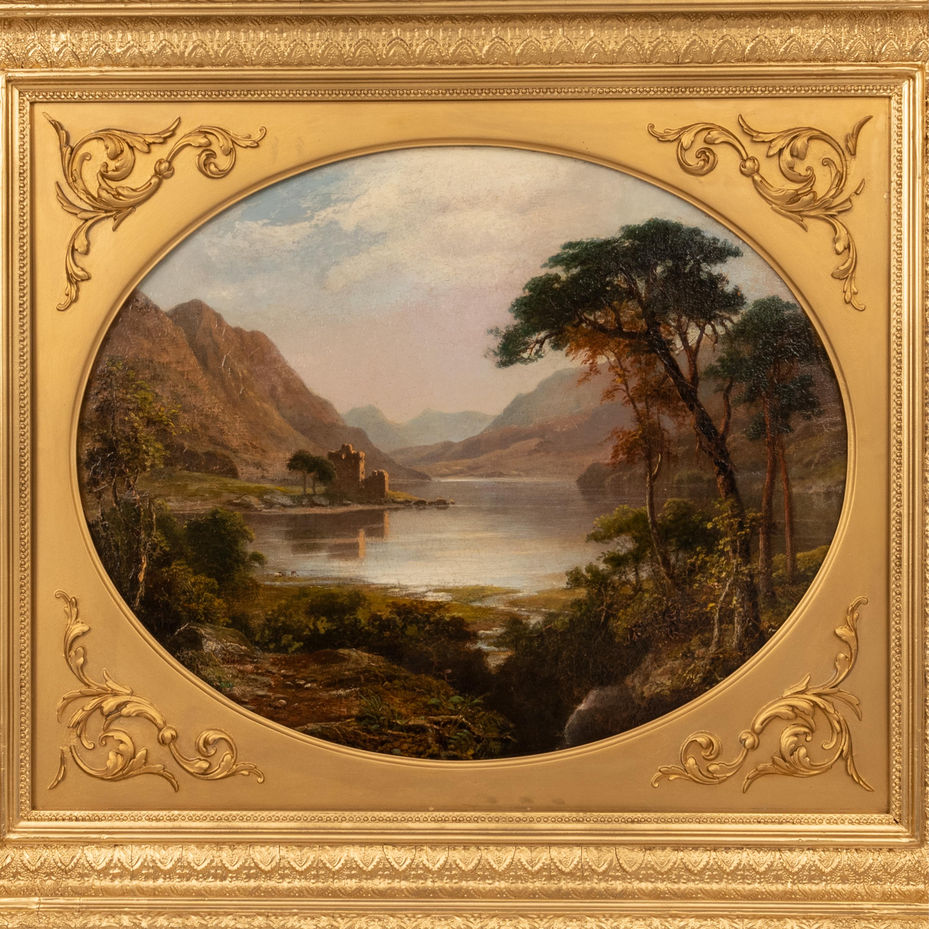 Pair Antique Oil Paintings Scottish Highland Loch Scenes G. F. Buchanan 1872 For Sale 8