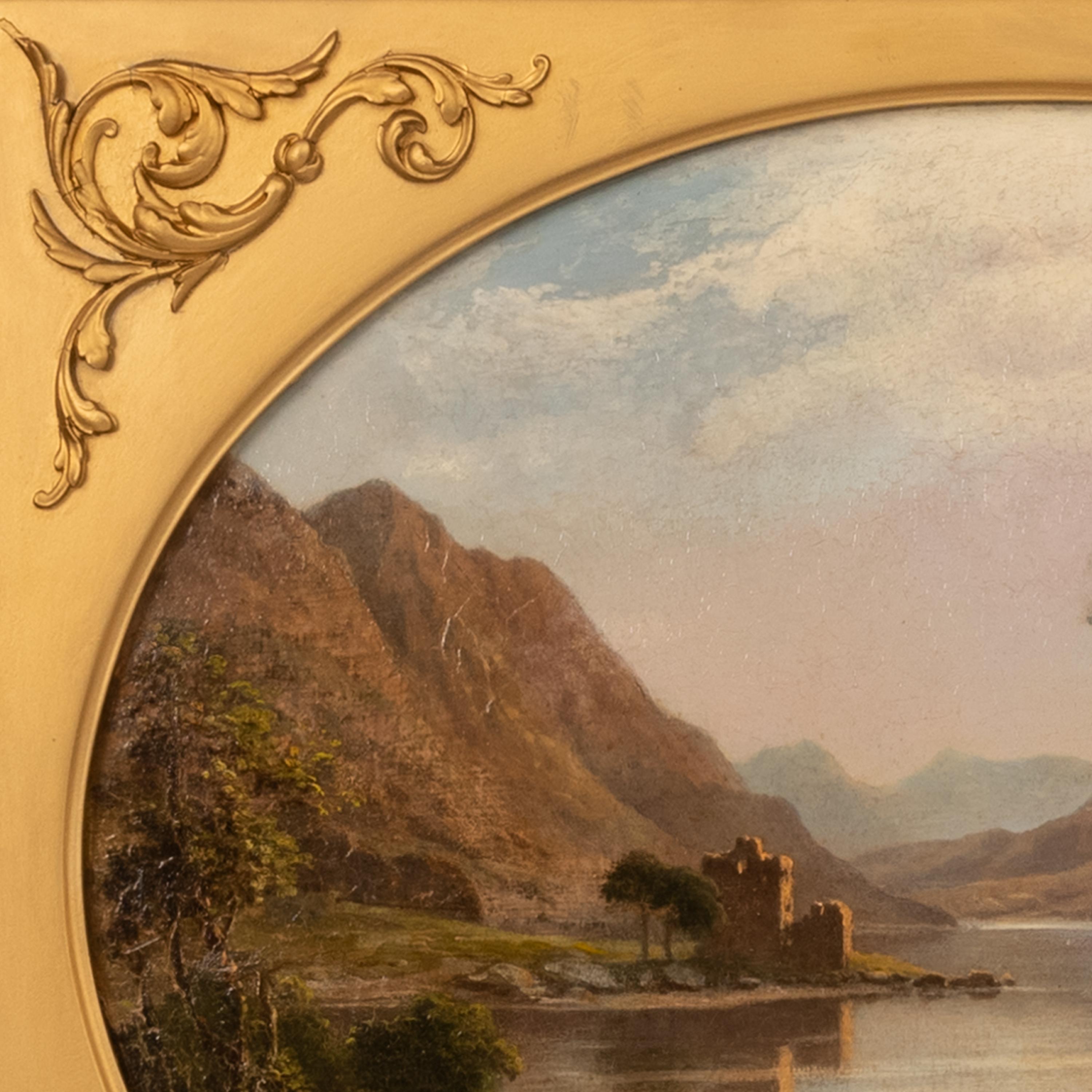 Pair Antique Oil Paintings Scottish Highland Loch Scenes G. F. Buchanan 1872 For Sale 9