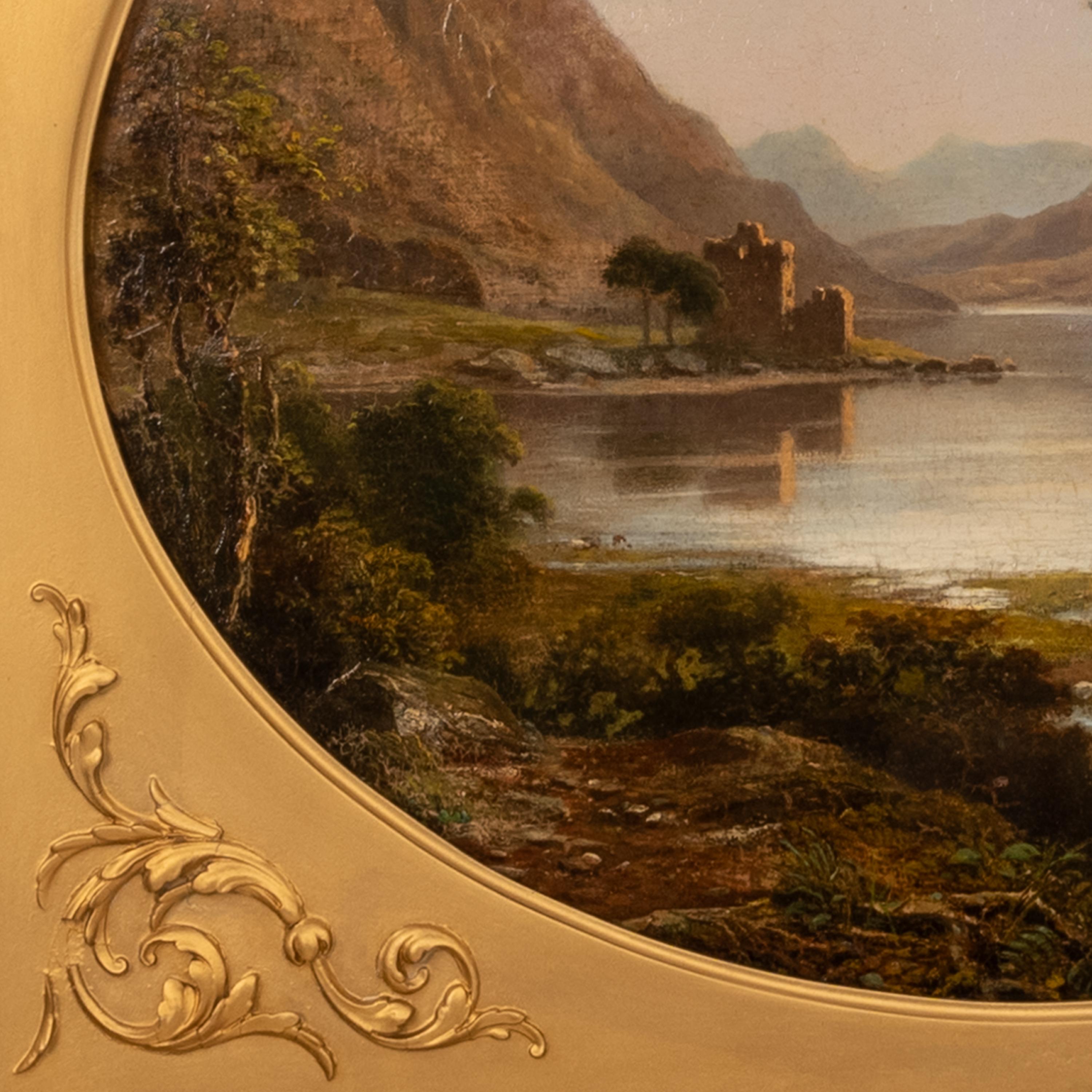 Pair Antique Oil Paintings Scottish Highland Loch Scenes G. F. Buchanan 1872 For Sale 12