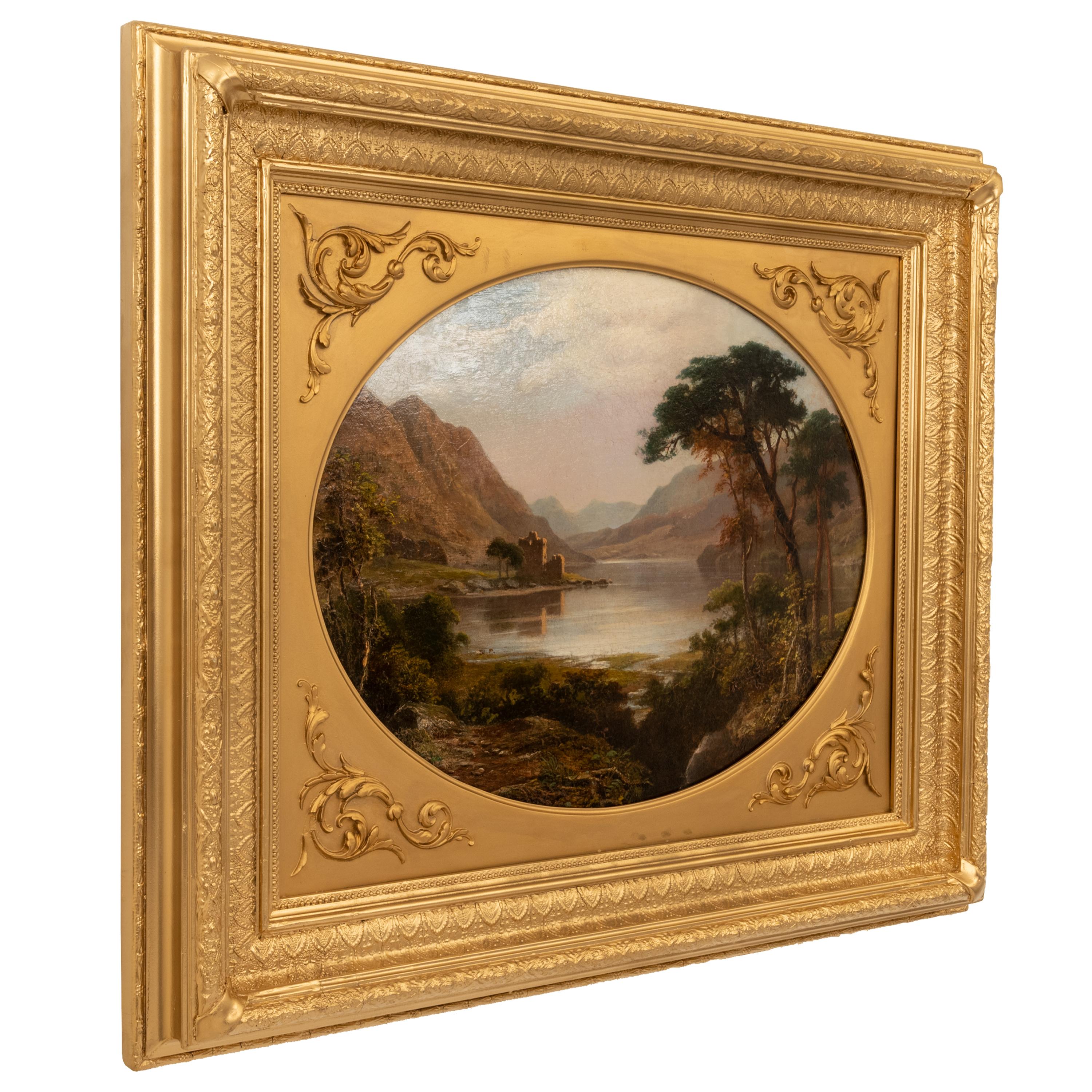 Pair Antique Oil Paintings Scottish Highland Loch Scenes G. F. Buchanan 1872 For Sale 13