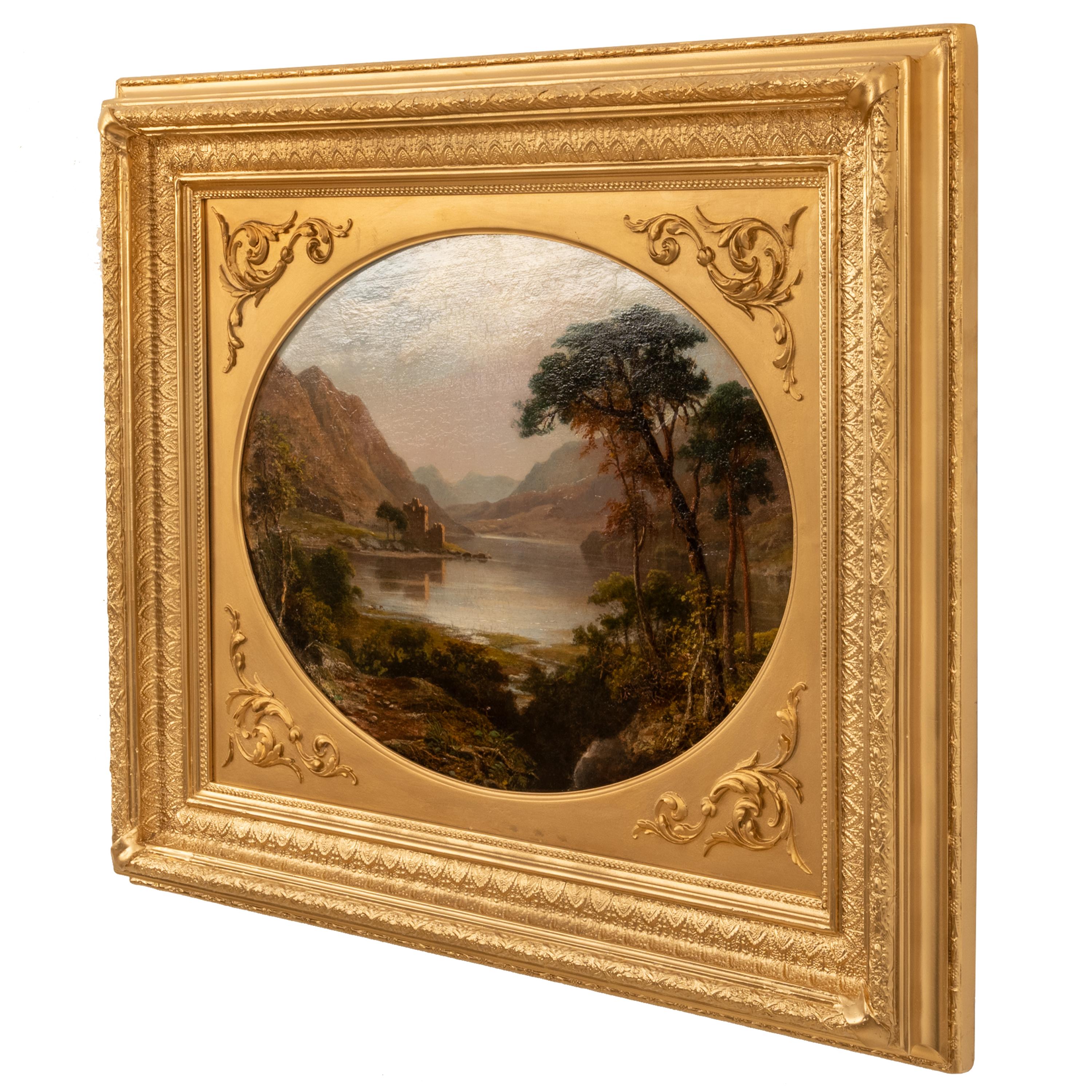 Pair Antique Oil Paintings Scottish Highland Loch Scenes G. F. Buchanan 1872 For Sale 14