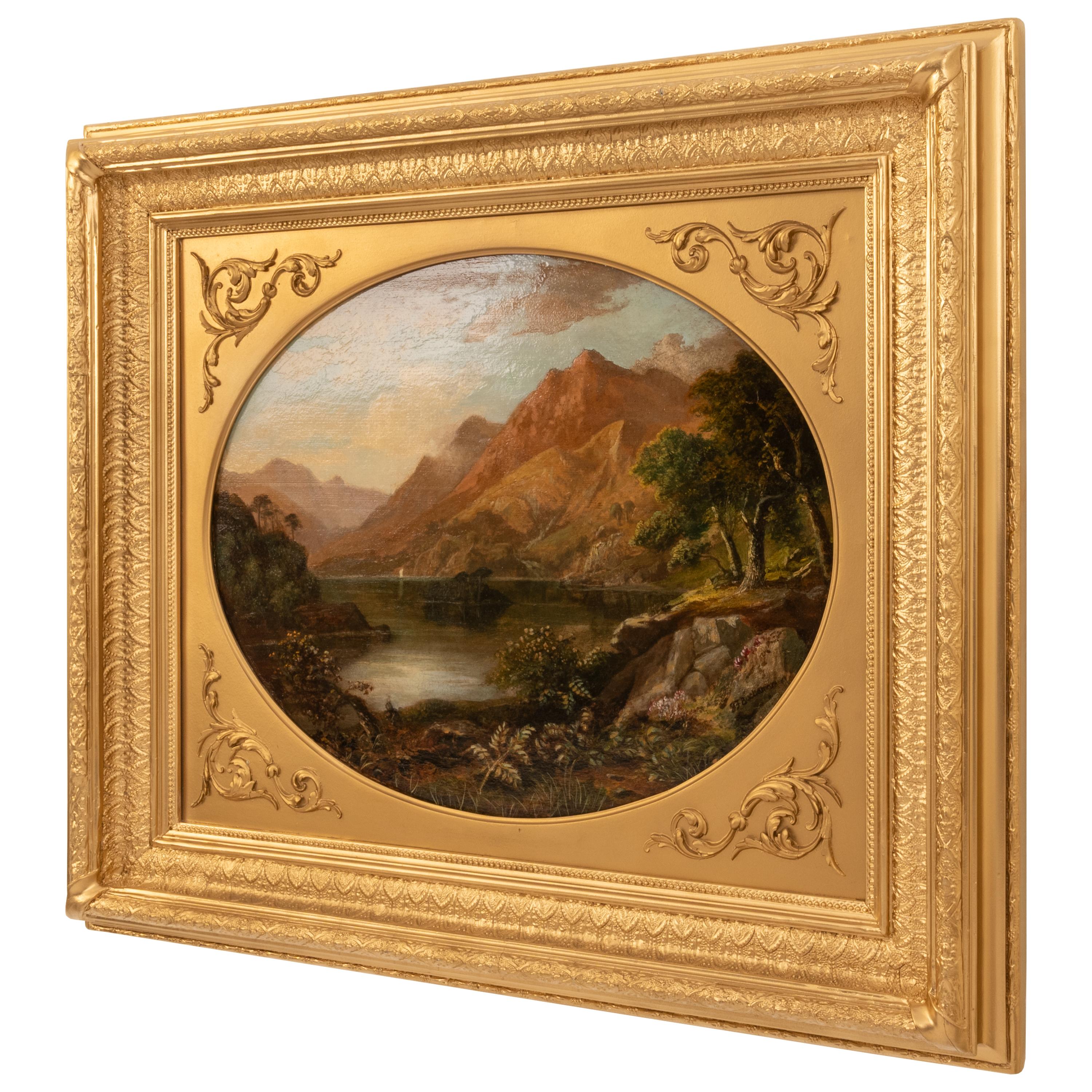 Ein Paar antike Ölgemälde schottische Highland-Loch-Szenen, G. F. Buchanan 1872 im Angebot 1