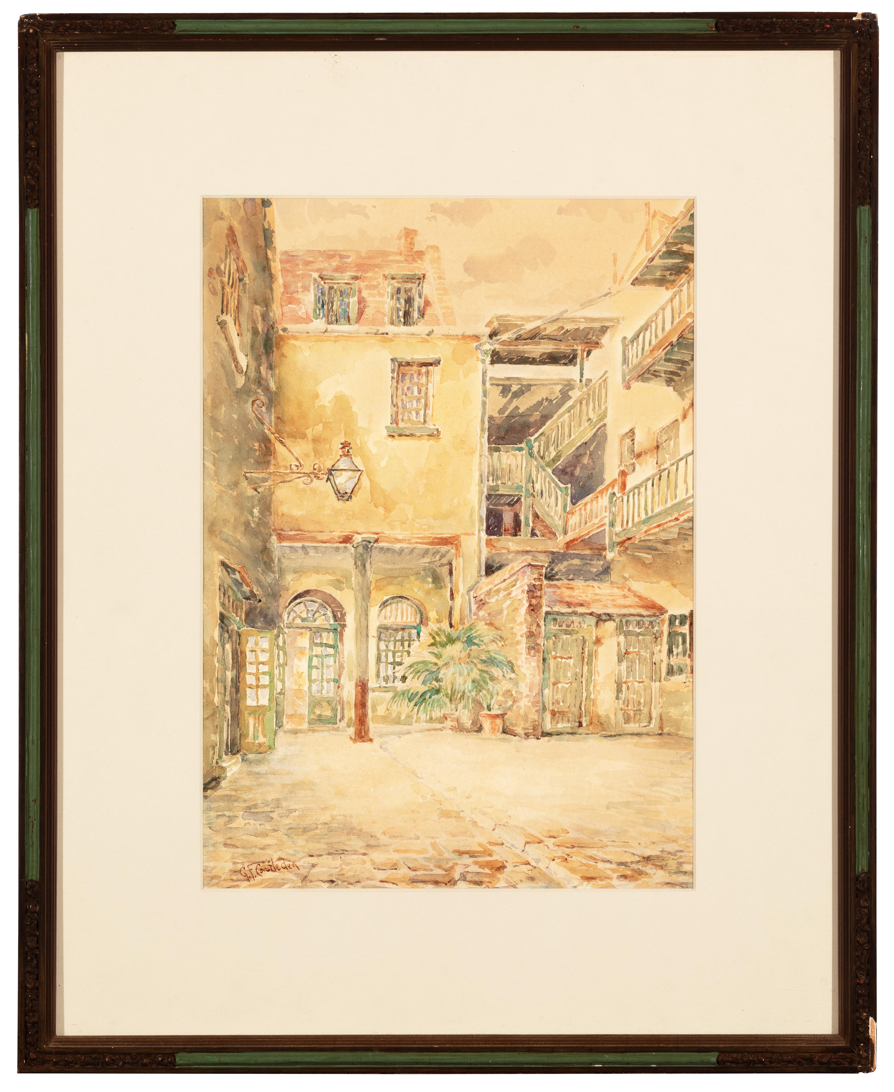 George Frederick Castleden Interior Painting - French Quarter Courtyard