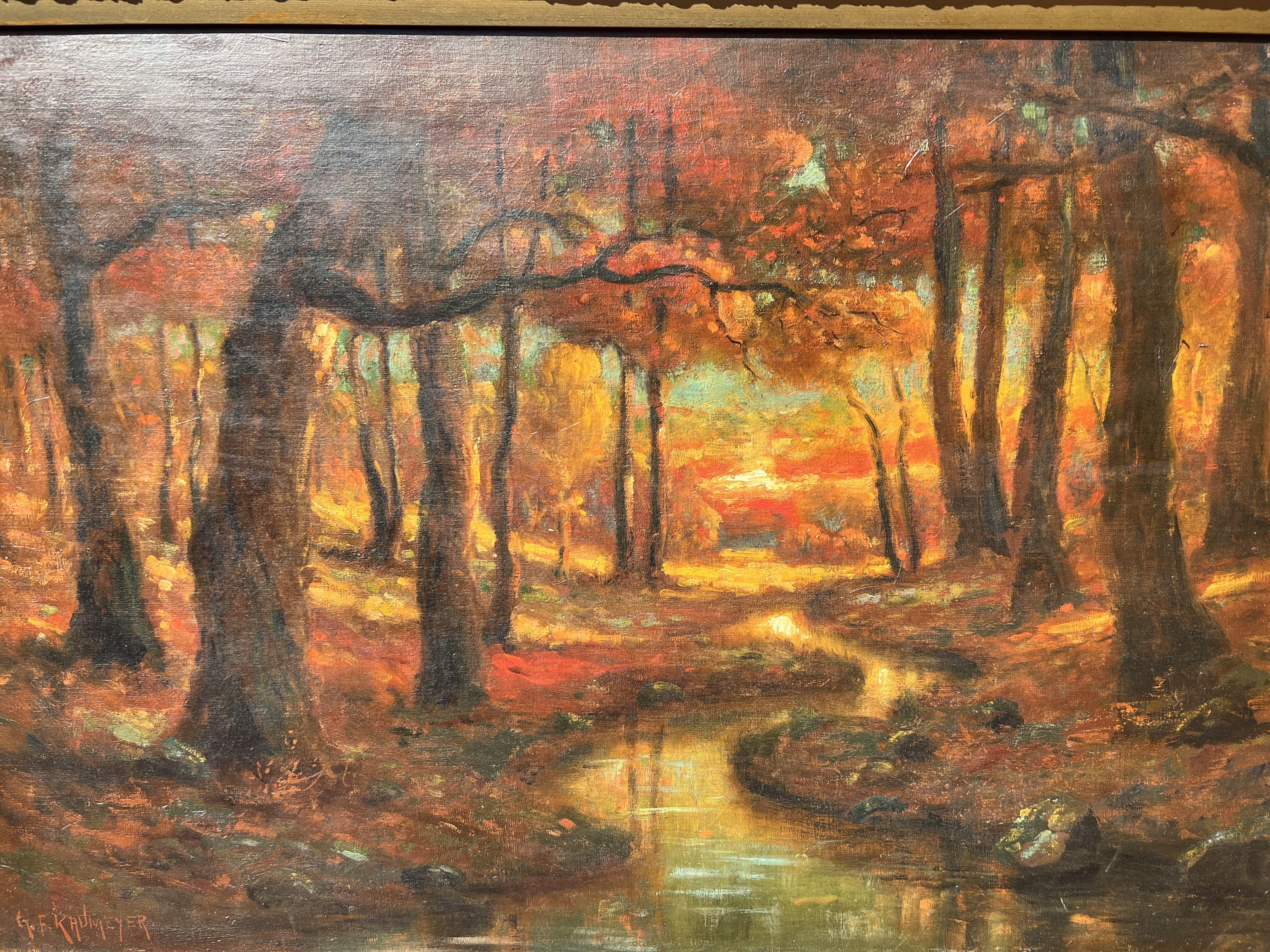 Antikes Landschaftsgemälde des amerikanischen Künstlers George F. Kaumeyer (1856-1951) – Painting von George Frederick Kaumeyer