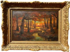 Listed American Artist George F. Kaumeyer (1856-1951) Antique landscape painting