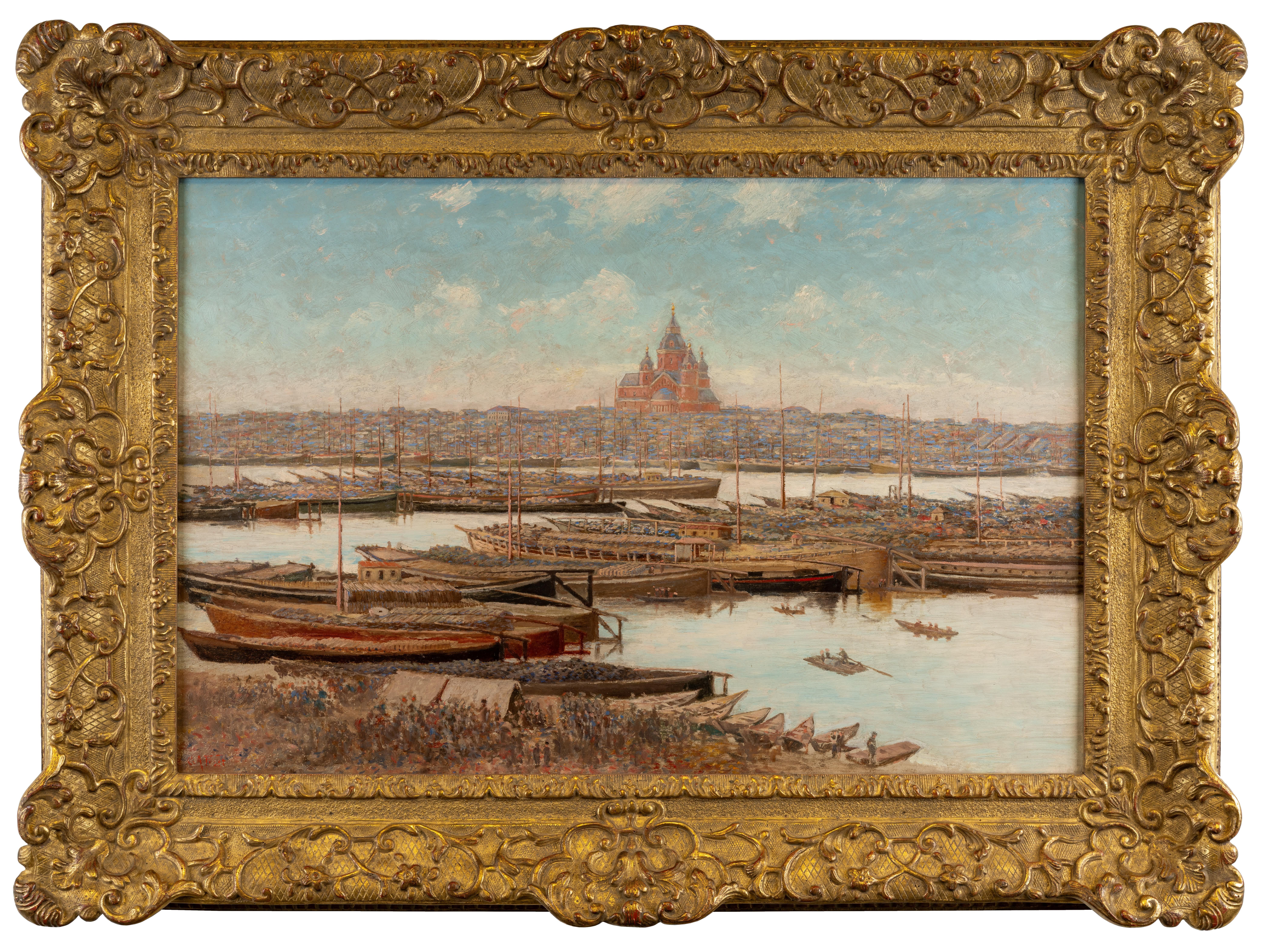 Landscape Painting di George Frost   - Vista della Cattedrale Alexander Nevsky, Nizhny Novgorod