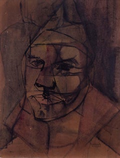 Étude du portrait de l'artiste britannique George Fullard du milieu du 20e siècle