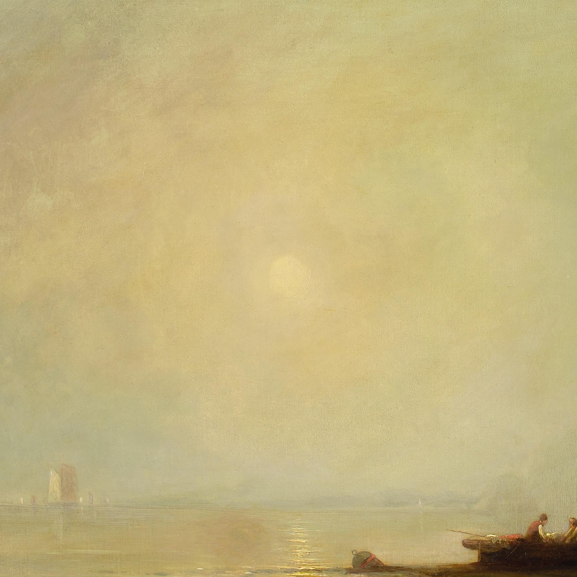 George G Fryer, Paisaje costero con pescadores, barcos y casas de campo 7