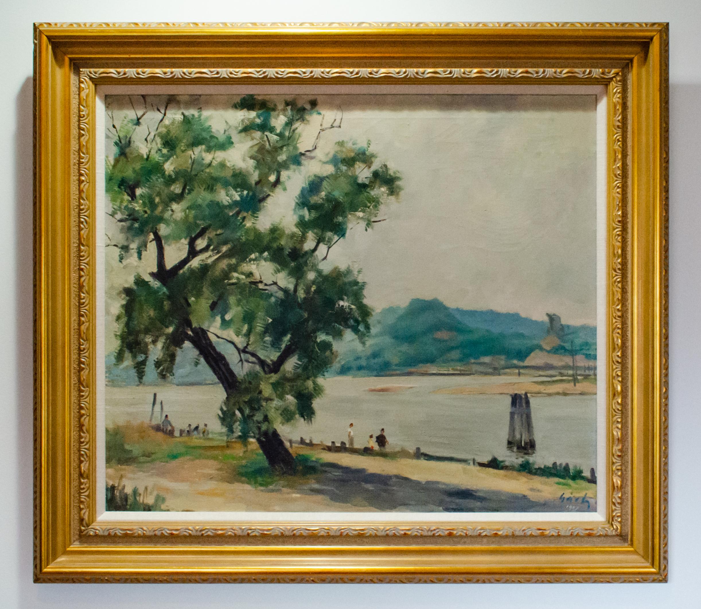 Cuadro de George Gách de Glenwood Landing, Long Island, firmado - Painting de George Gach