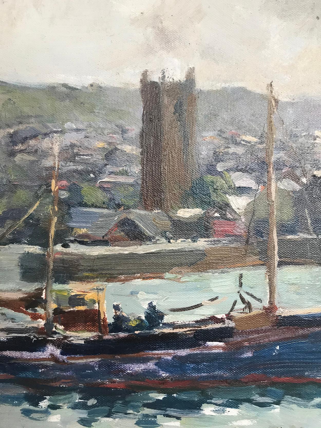 George Colville 'Scottish', St Ives Harbour, Cornwall, Oil on Board, 20th C For Sale 3