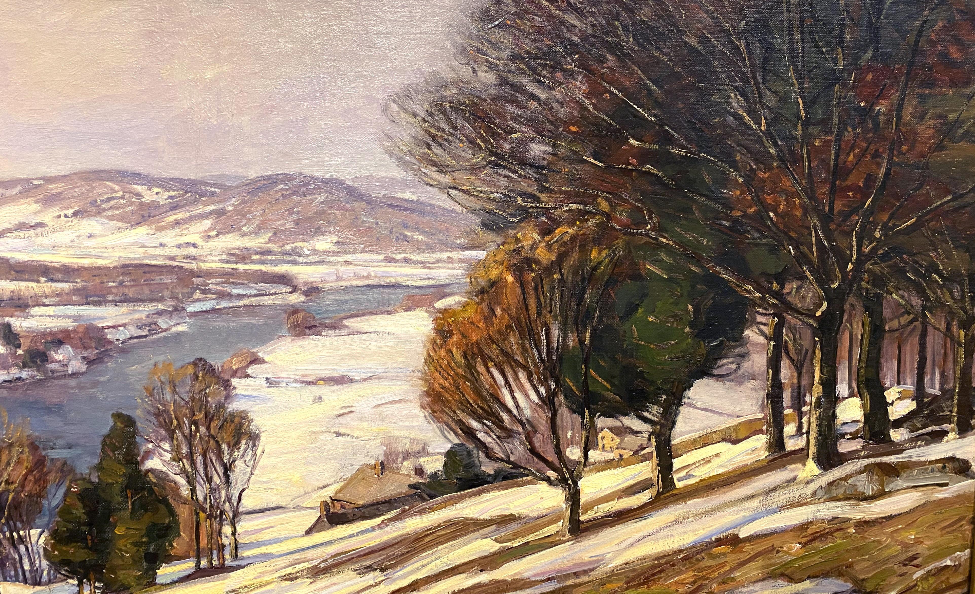 Luz del atardecer - Landscape Painting Marrón de George Gardner Symons