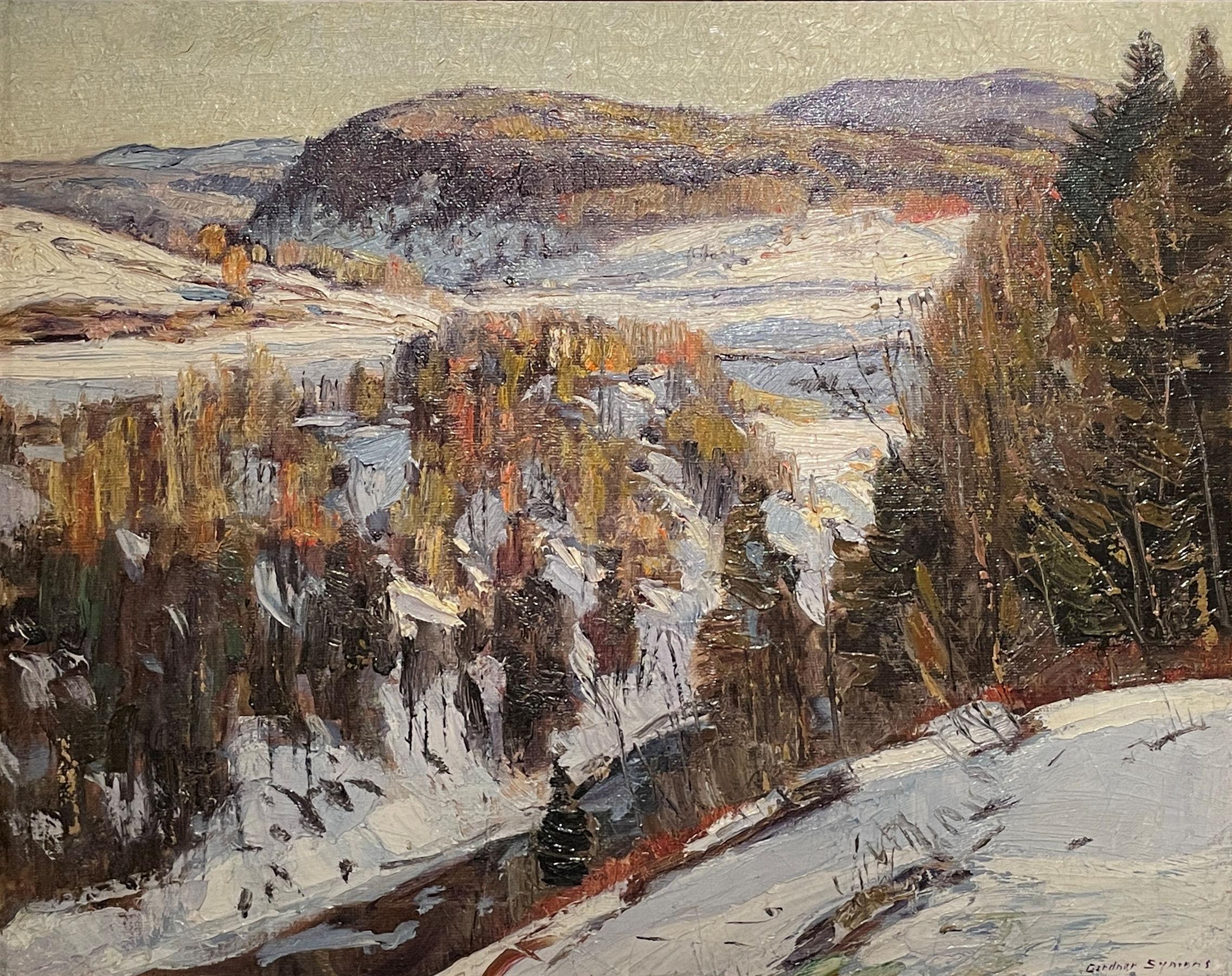 snowy hill painting