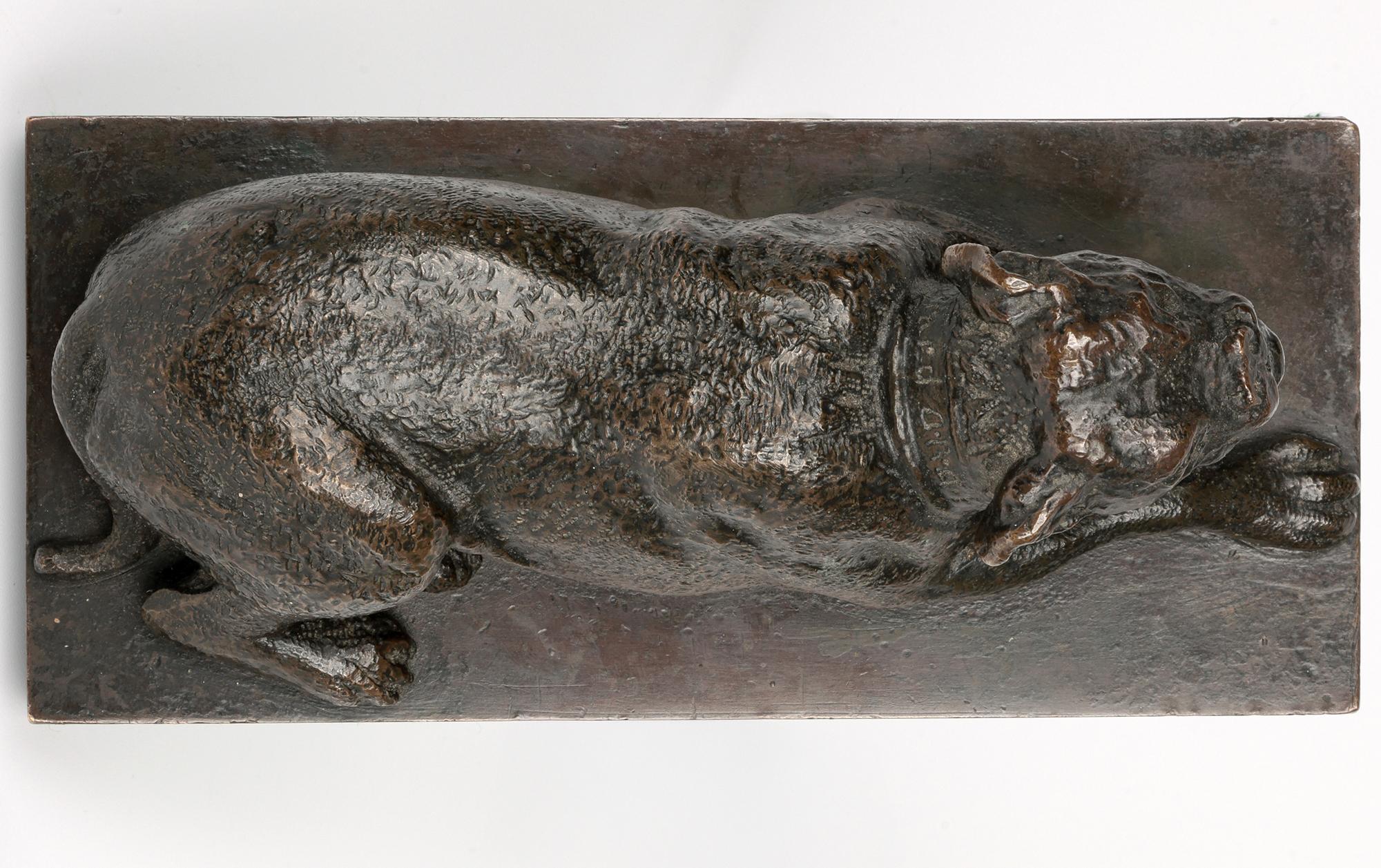 George Garrard Bronze Bulldogge liegend auf Sockel Skulptur im Angebot 3