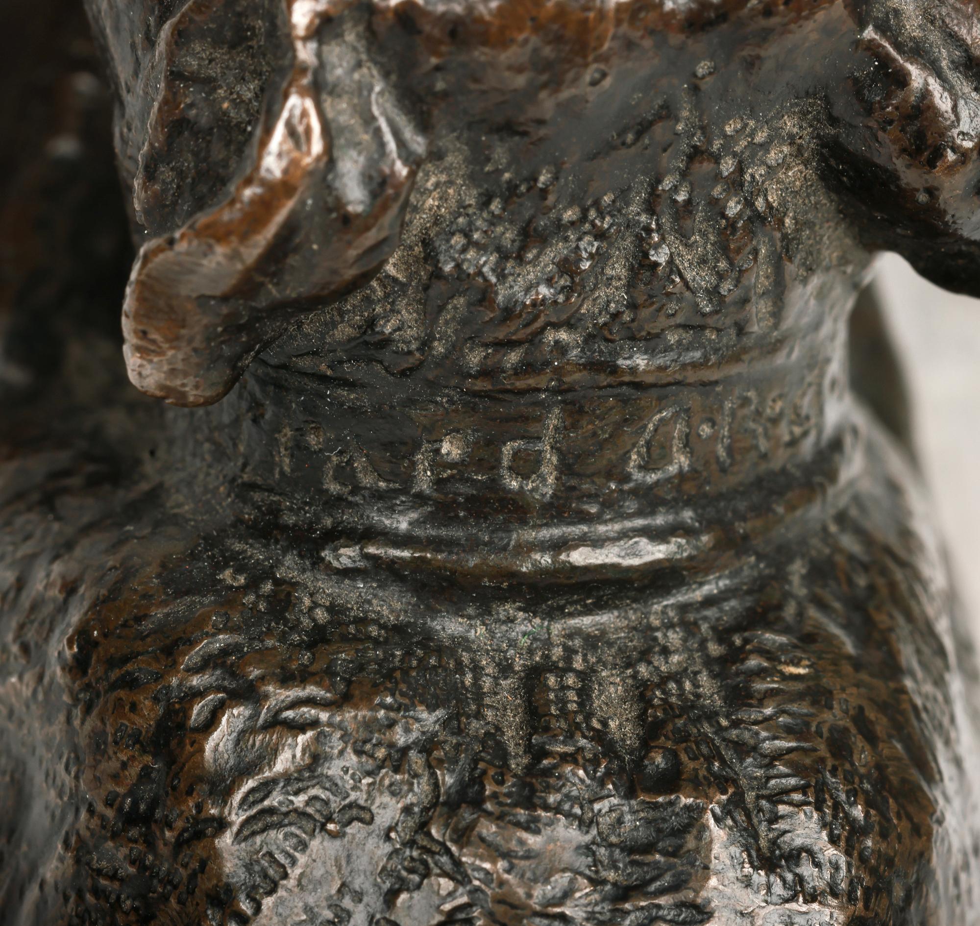 George Garrard Bronze Bulldogge liegend auf Sockel Skulptur im Angebot 11