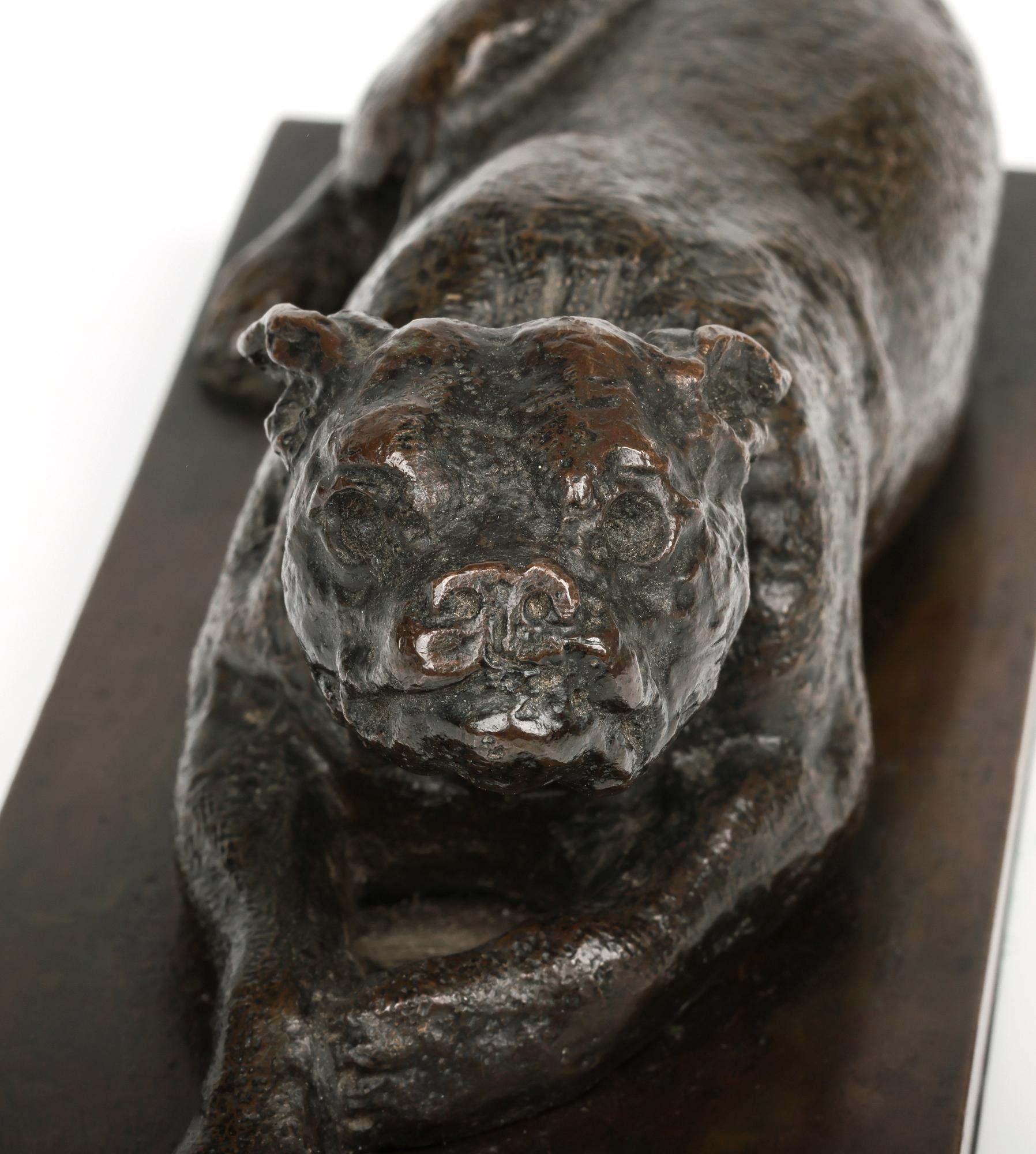 George Garrard Bronze Bulldogge liegend auf Sockel Skulptur (George III.) im Angebot