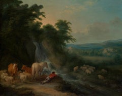 Landscape with animals and Figures