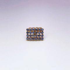 George Gero 18 Karat Gold Rectangular Cufflinks with 1.17 Carat Blue Sapphires