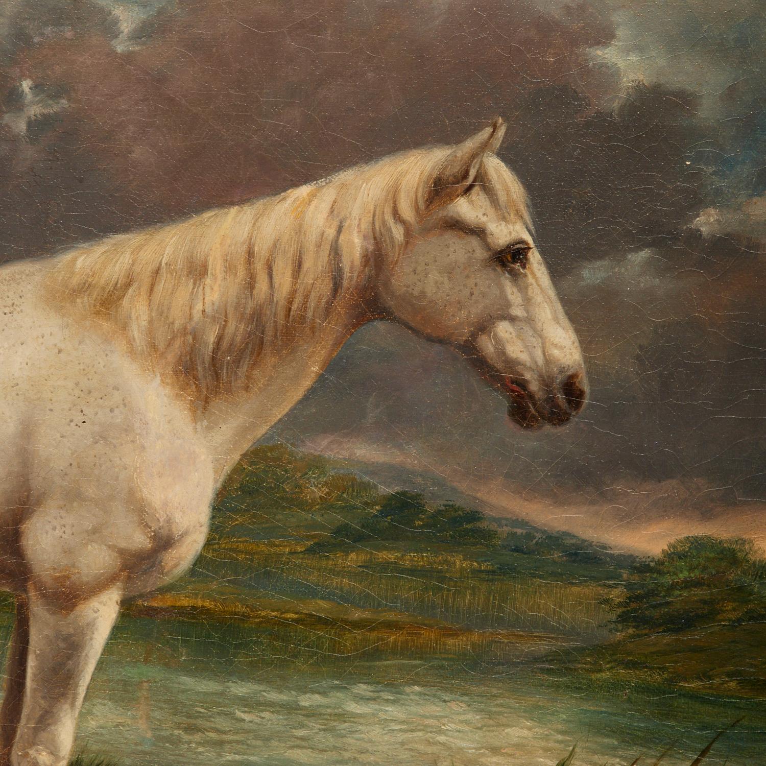 George Gildley Palmer (Brite, 1830-1905), Ein weißes Pferd in Landschaft 1