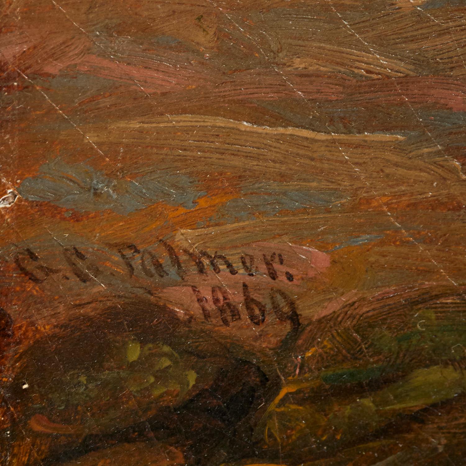 George Gildley Palmer (Brite, 1830-1905), Ein weißes Pferd in Landschaft 4