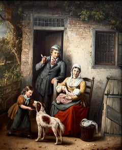 'The Young Family with Their Faithful Dog, 1853' by George Gillis Haanen