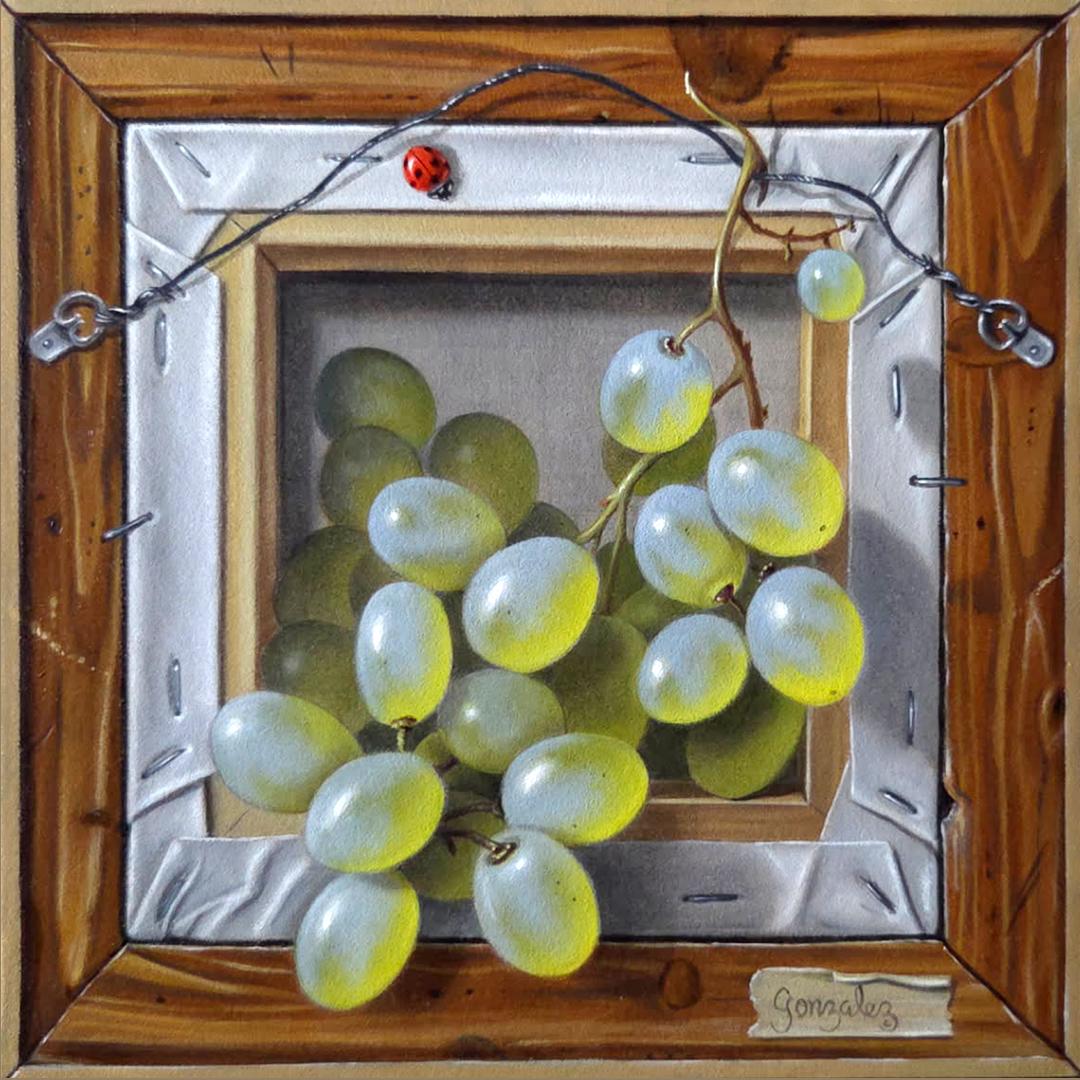 George Gonzalez Still-Life Painting – Gerahmte Weintrauben