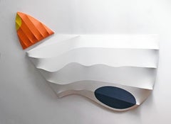 Anomalia III (2024), scultura murale astratta geometrica biomorfa su larga scala