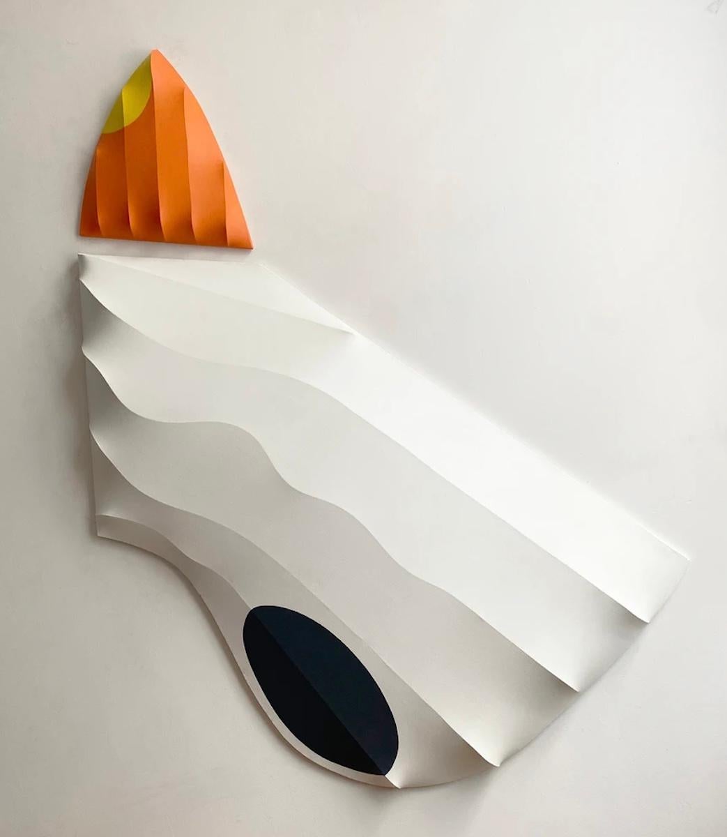 Anomalia III (2024), scultura murale astratta geometrica biomorfa su larga scala