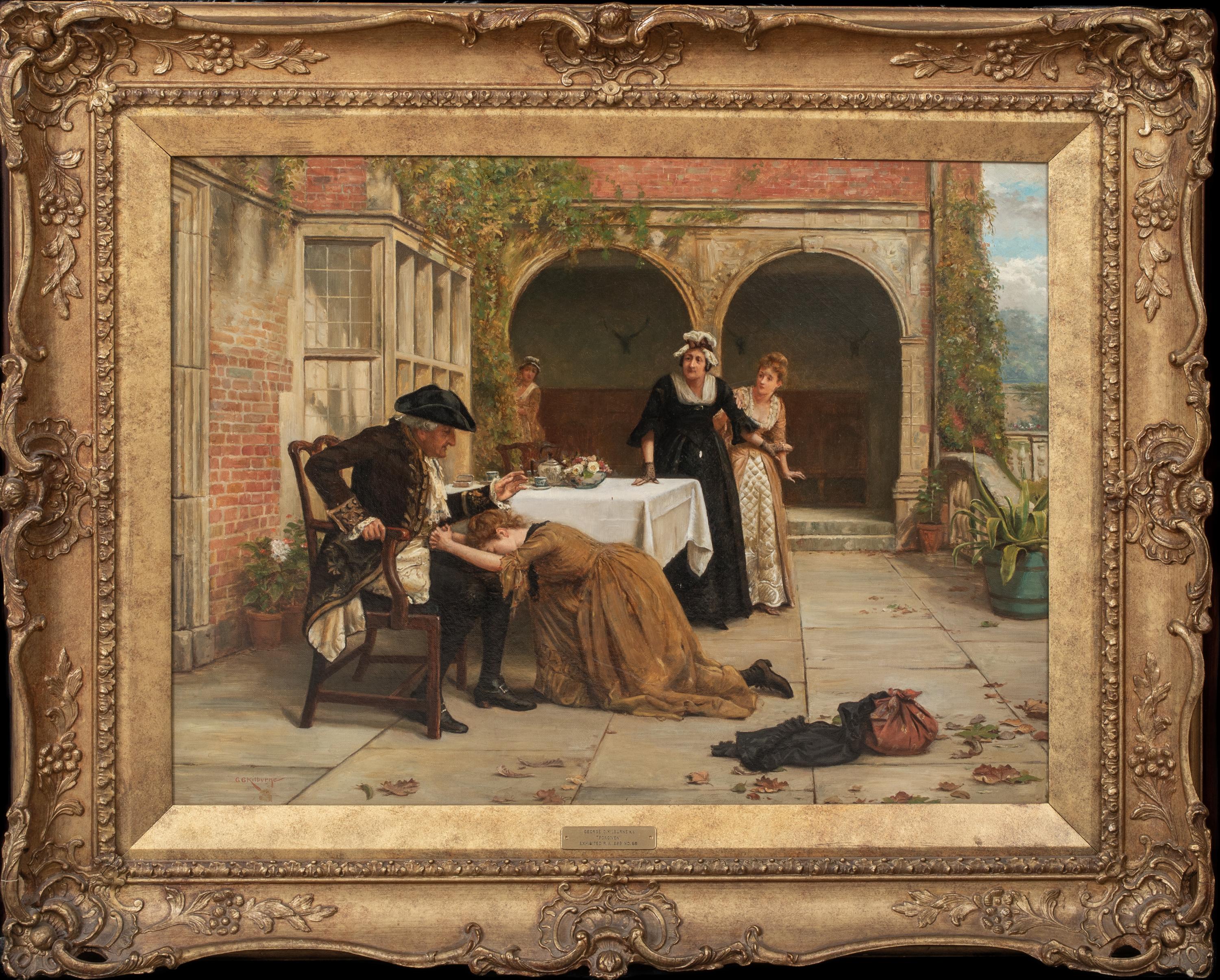 Forgiveness, 19th Century

by George Goodwin Kilburne (1839-1924) to $35,000

Large 19th Century English scene of a returning daughter pleading her father for forgiveness, oil on canvas by George Goodwin Kilburne. Excellent quality and condition