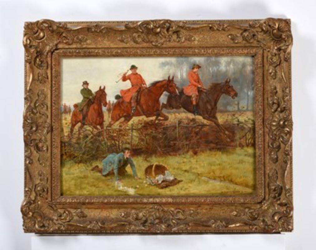 George Goodwin Kilburne scena di caccia con cavallo/equino Paesaggio ad olio del XIX secolo in vendita 2