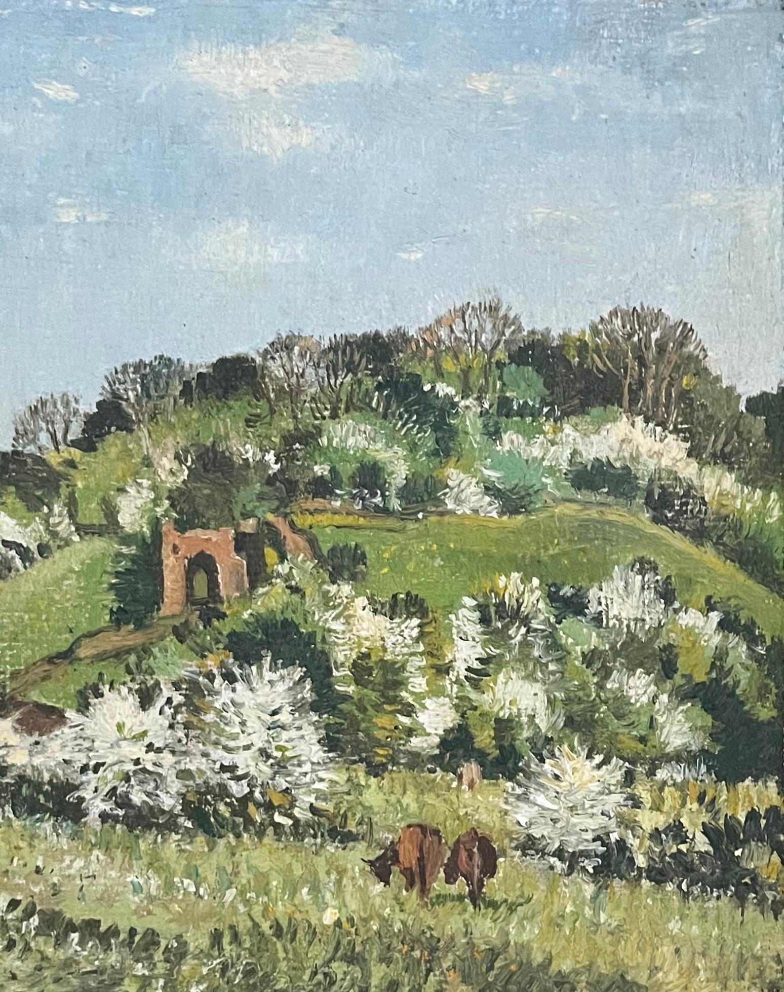 Impressionniste britannique Printemps avec fleurs dans la campagne anglaise en vente 7