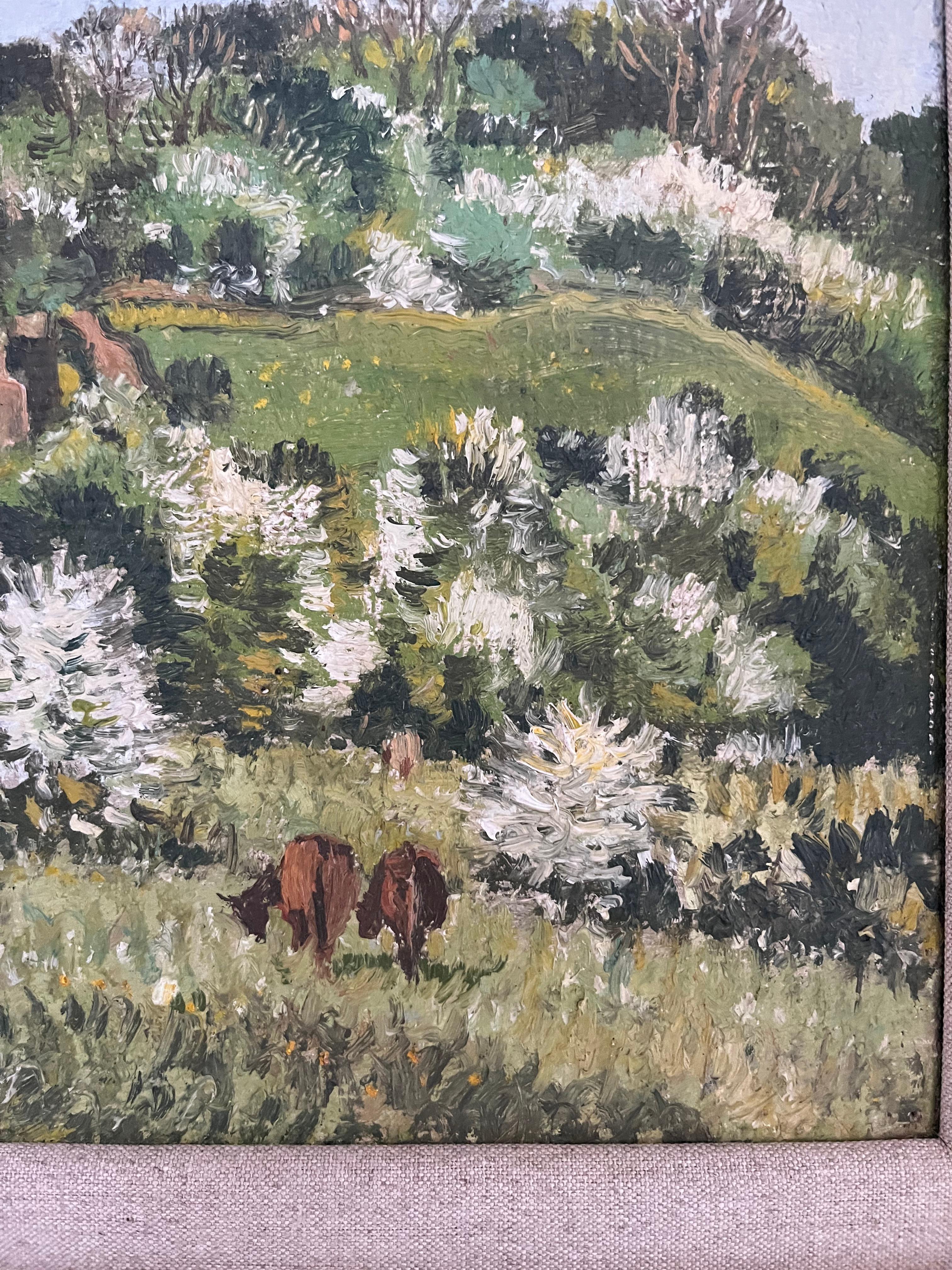 British impressionist Springtime with blossom in the English countryside For Sale 7