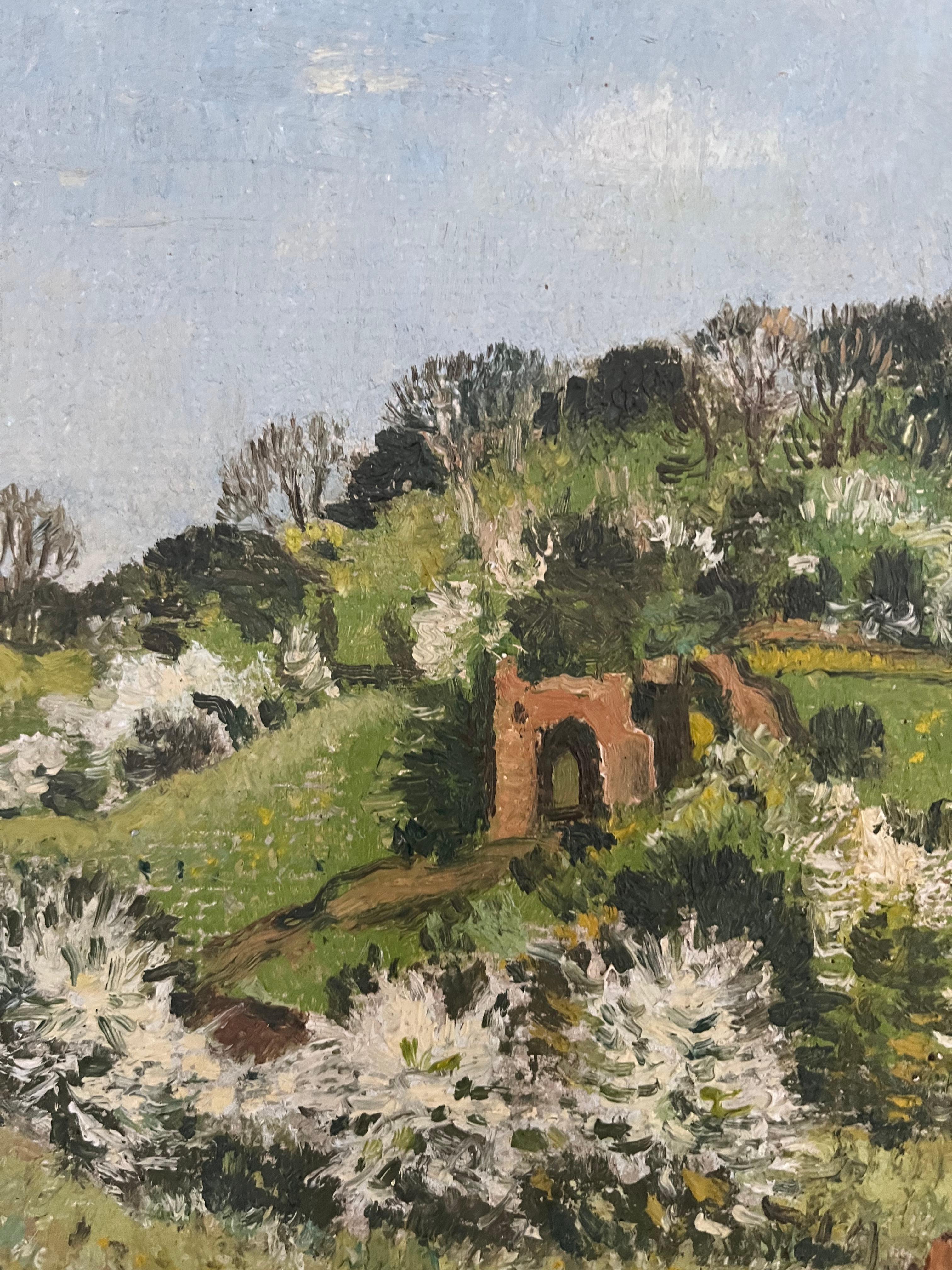 Britisch-impressionistischer Frühling mit Blüten in der englischen Landschaft im Angebot 1