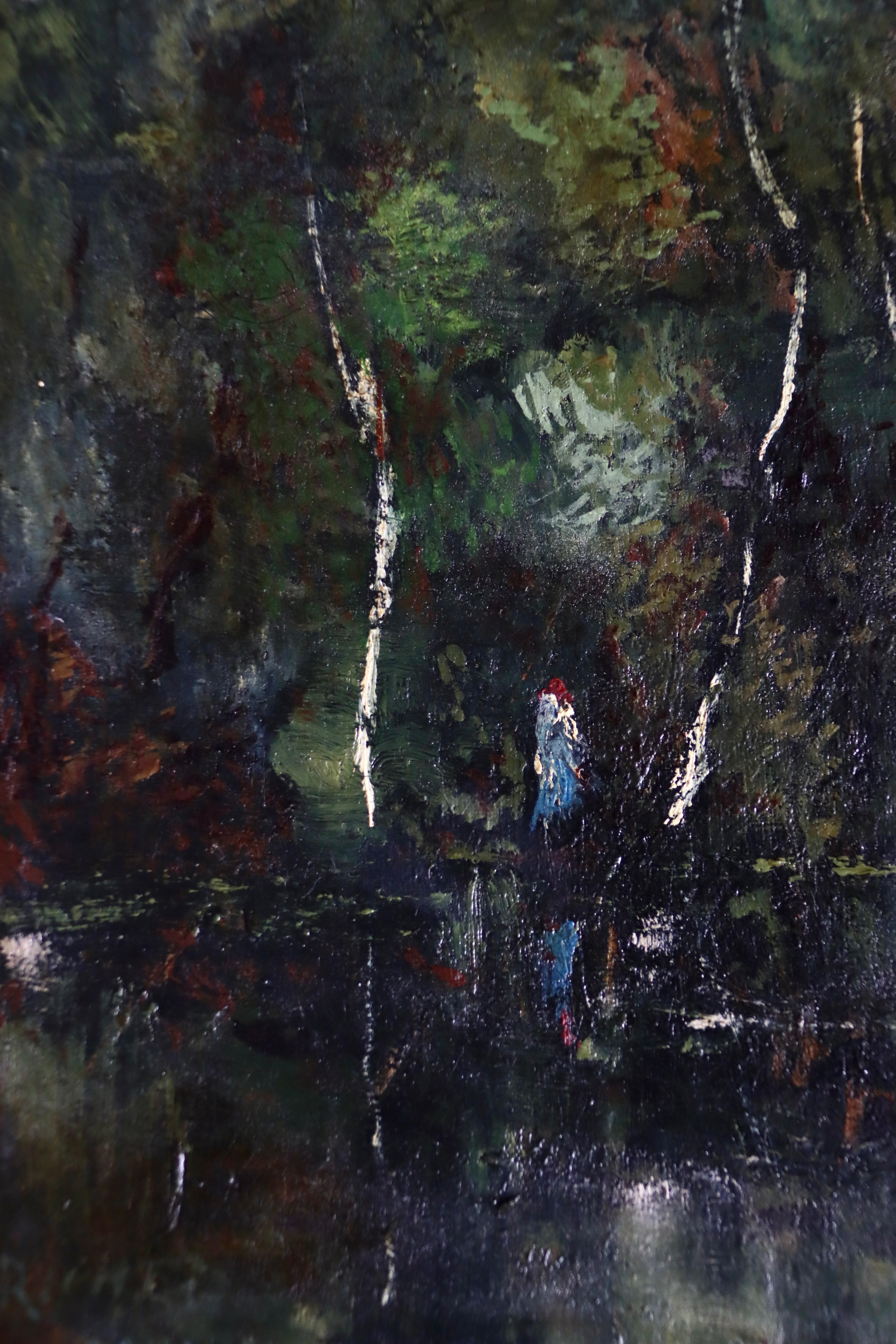 Pintura rural postimpresionista australiana británica del siglo XIX - Figurative Painting Negro de George Grosvenor Thomas
