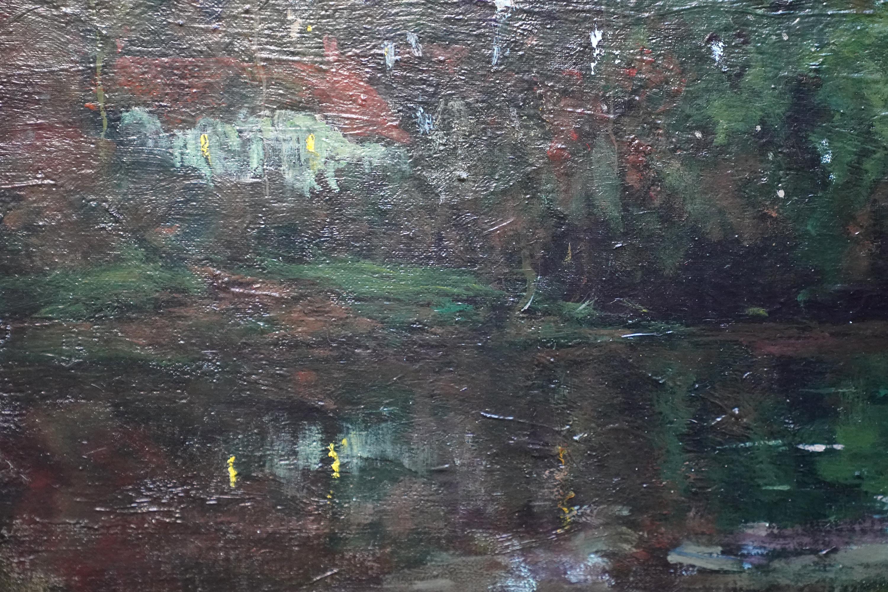 River Landscape - Scottish Glasgow Boys 1900 Impressionist art oil painting  For Sale 4