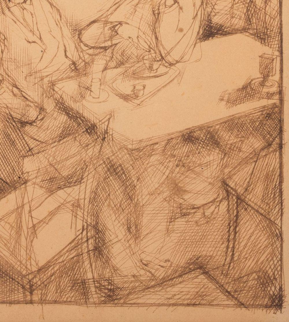 „Kaffeehaus (Cafe des Westens)“ (Braun), Figurative Painting, von George Grosz