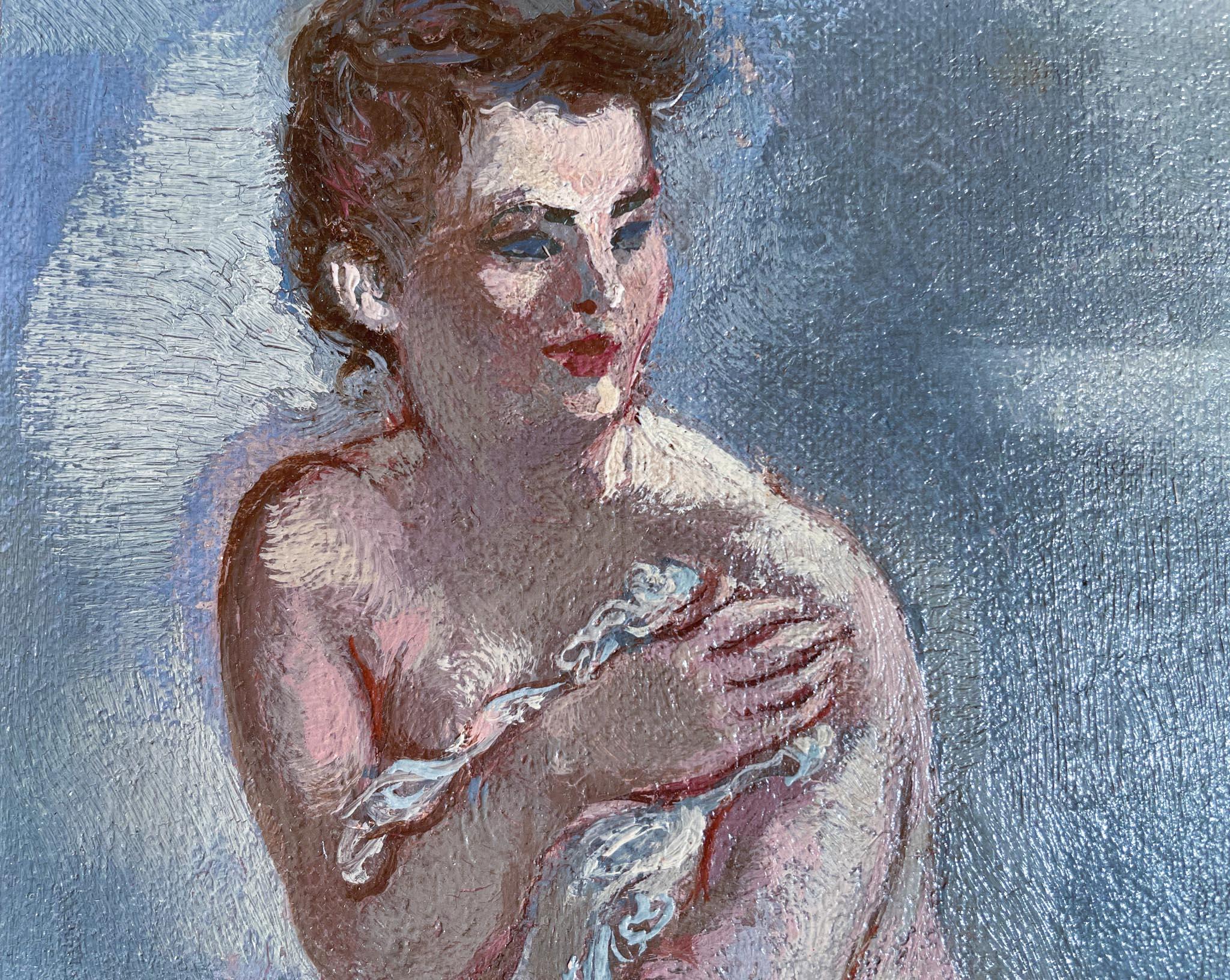Nudo seduto - Painting Espressionista di George Grosz