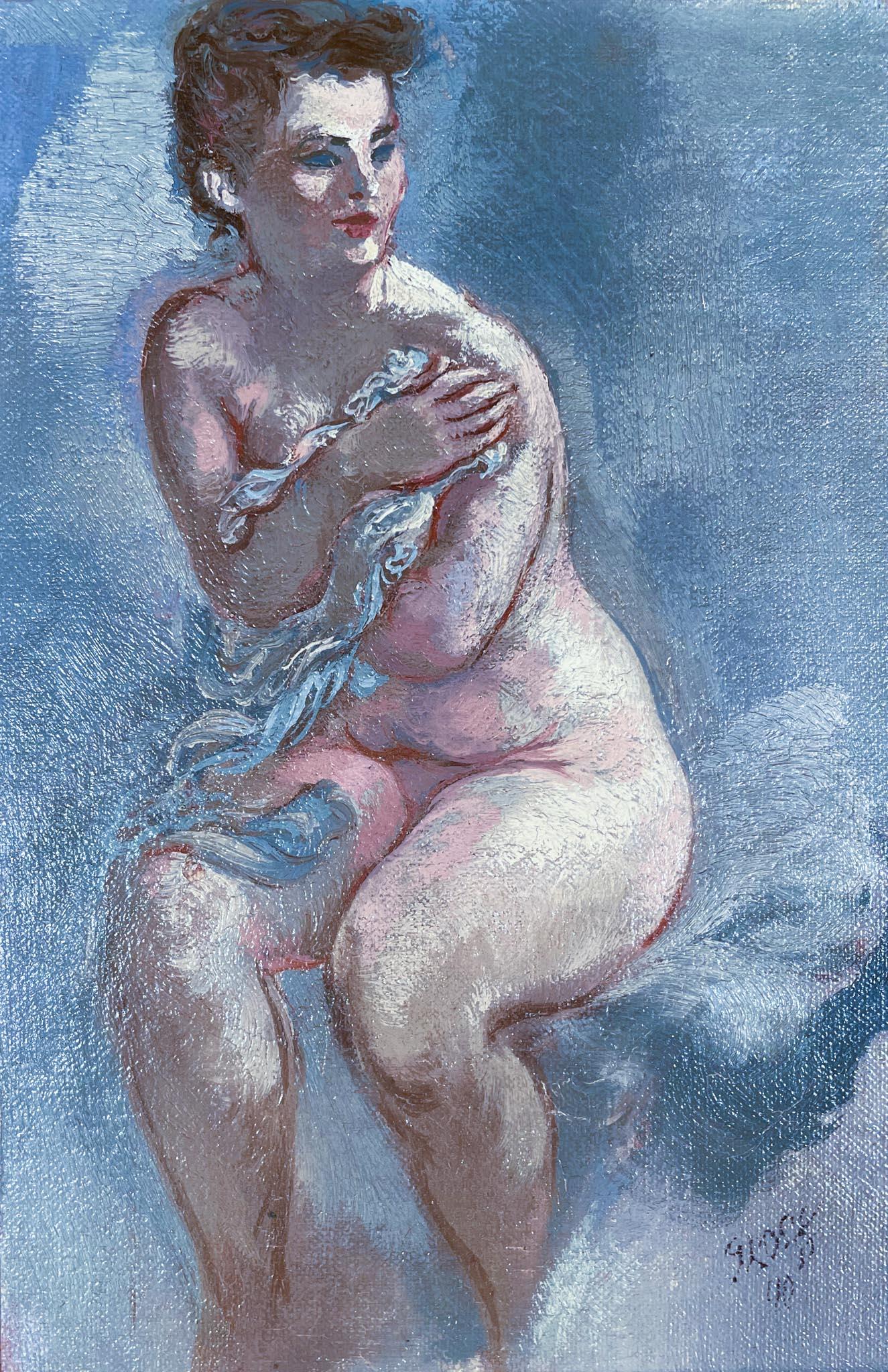 Figurative Painting George Grosz - Nu assis
