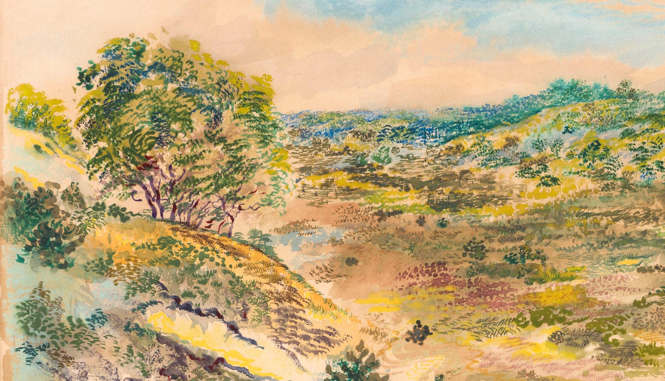 Wellfleet, George Grosz, 1940 (Modernist Landscape Watercolour) For Sale 4