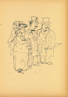 Desconsolado - Offset original y litografía de George Grosz - 1923