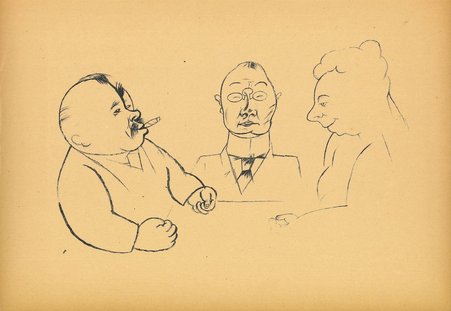 Better People - Original Offset and Lithograph by George Grosz - 1923