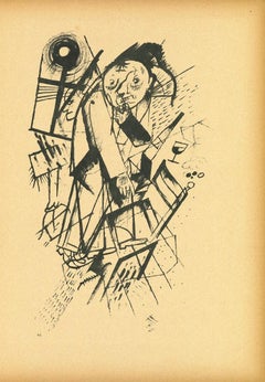 Dedicated to Franz Jung, Offset and Lithograph by G. Grosz - 1923